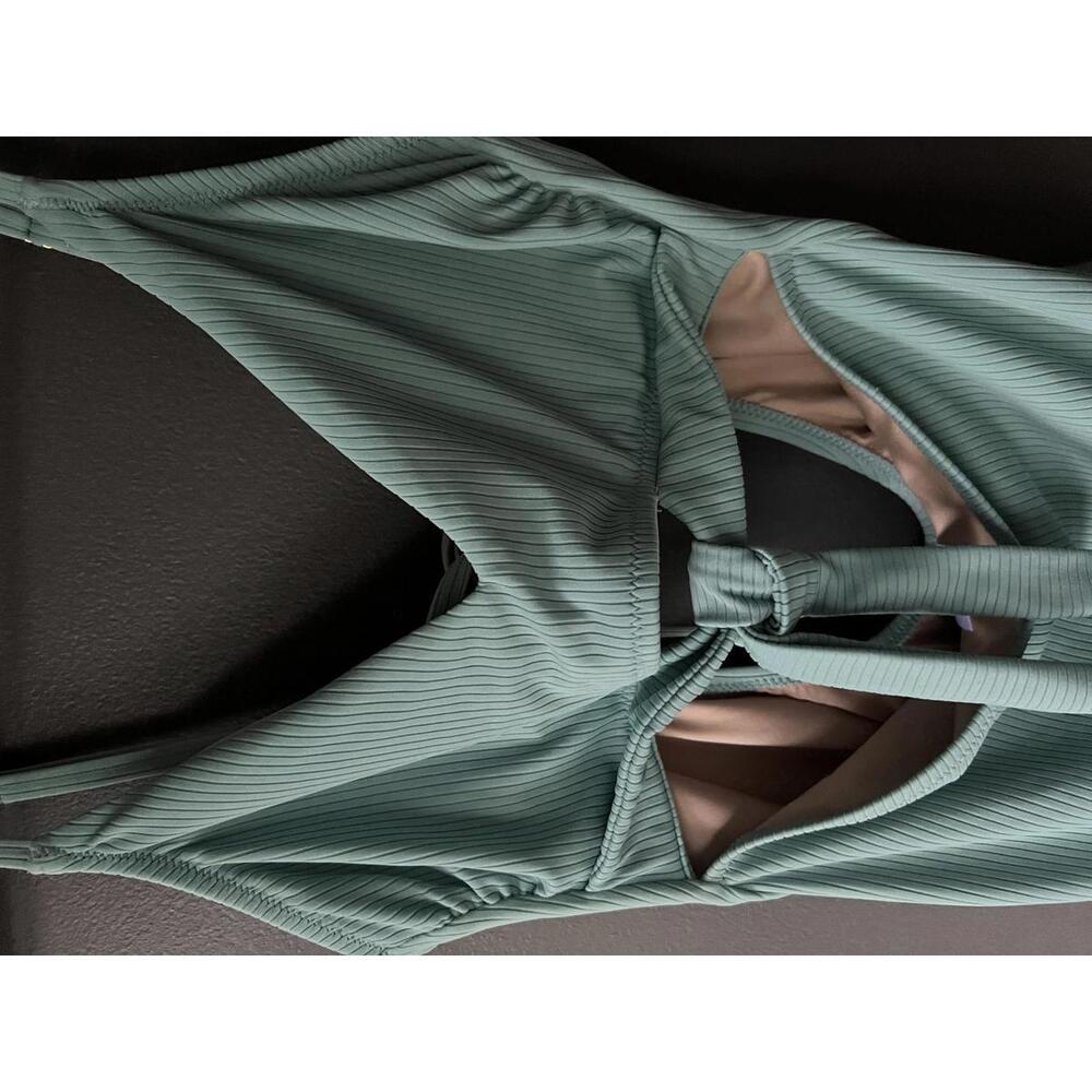 Shade and Shore Ribbed One-Piece Swimsuit in Teal - Picture 1 of 8